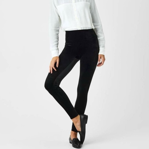 SPANX Pants - Spanx Women’s Soft Velvet Fabric High Waist Black Leggings, Size Medium